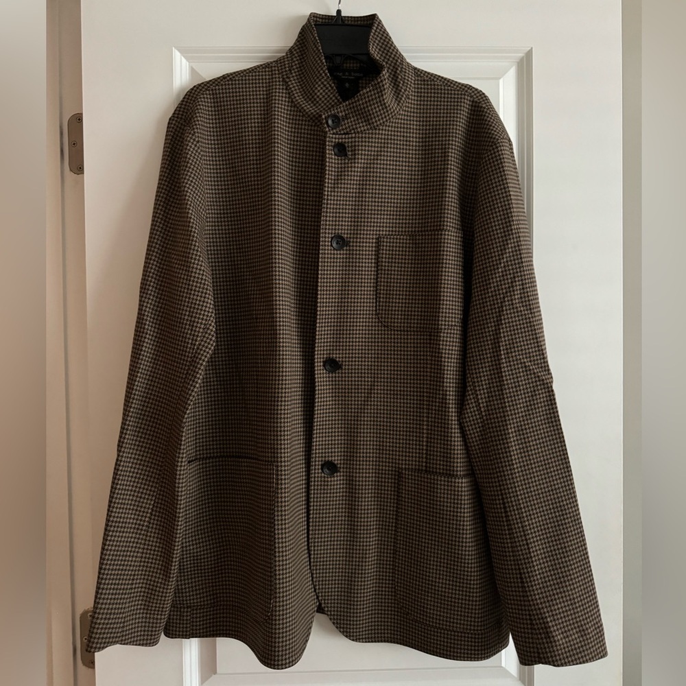 NWT 95% Virgin Wooo Rag & Bone Prospect Houndstooth Jacket Size XL